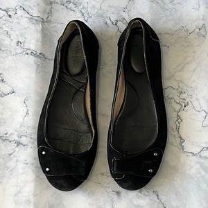 Calvin Klein Black suede flat size 8